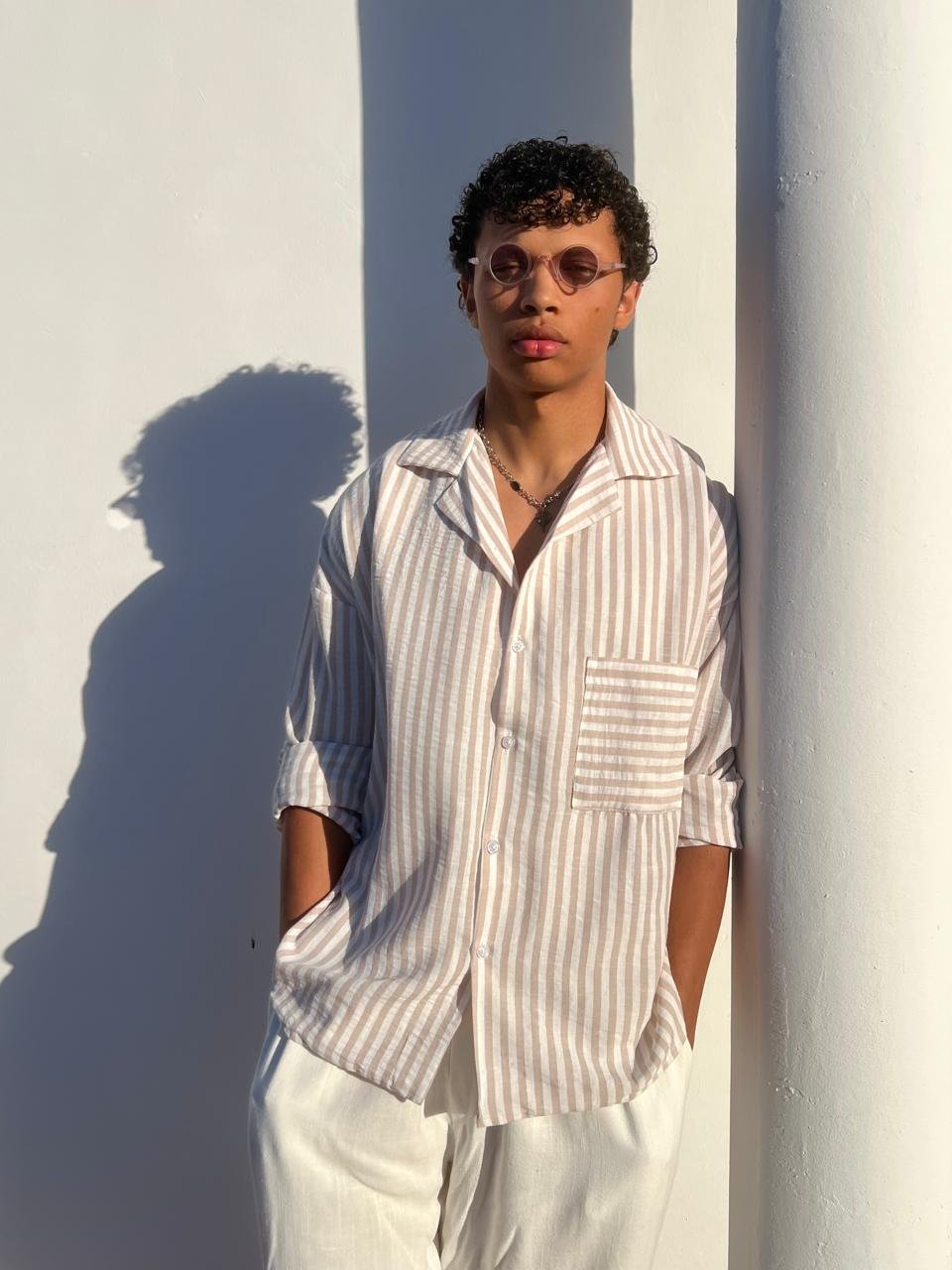 CHEMISE LIN RAYÉE